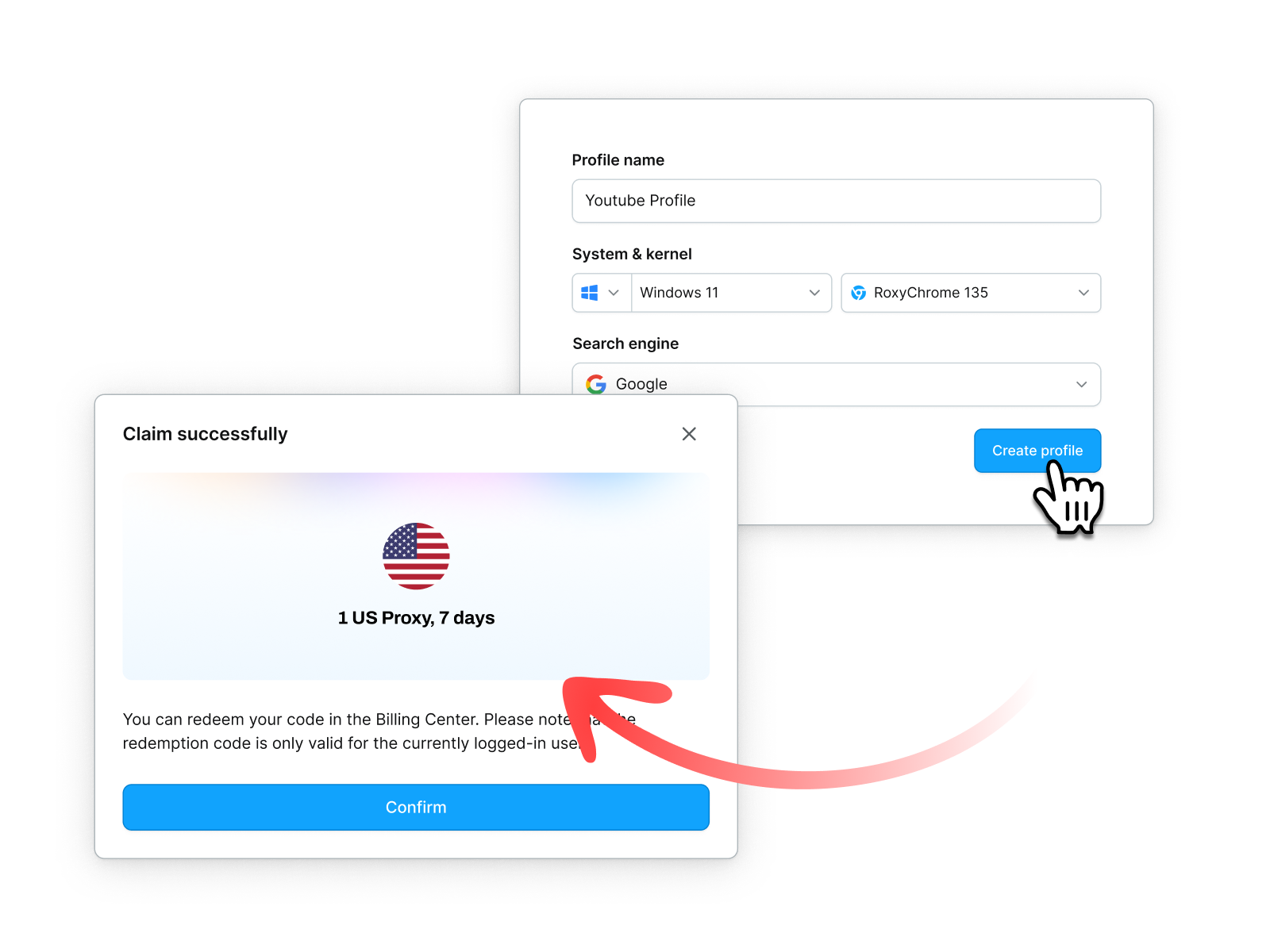 Create a profile on RoxyBrowser for blocked websites