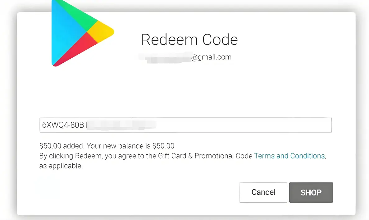 Google Play Gift card redemption verification.webp
