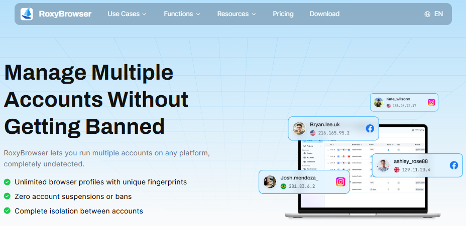 Manage Multiple Accounts Without Getting Banned with Roxybrowser.png