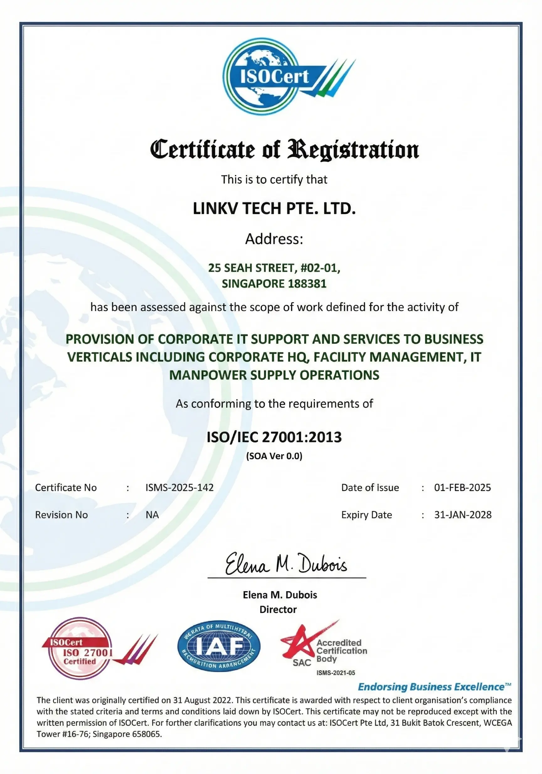 RoxyBrowser指纹浏览器ISO 27001认证证书.webp