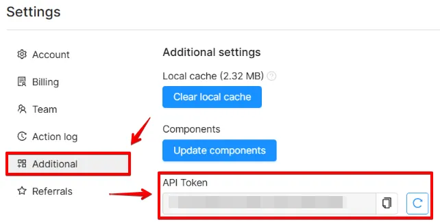 Octo Browser API interface is buried deep in the settings.webp