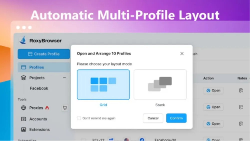 Auto Multi-Profile Layouts for Effortless Matrix Management