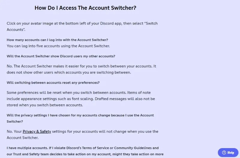 Discord Account Switcher showing multiple Discord accounts logged in