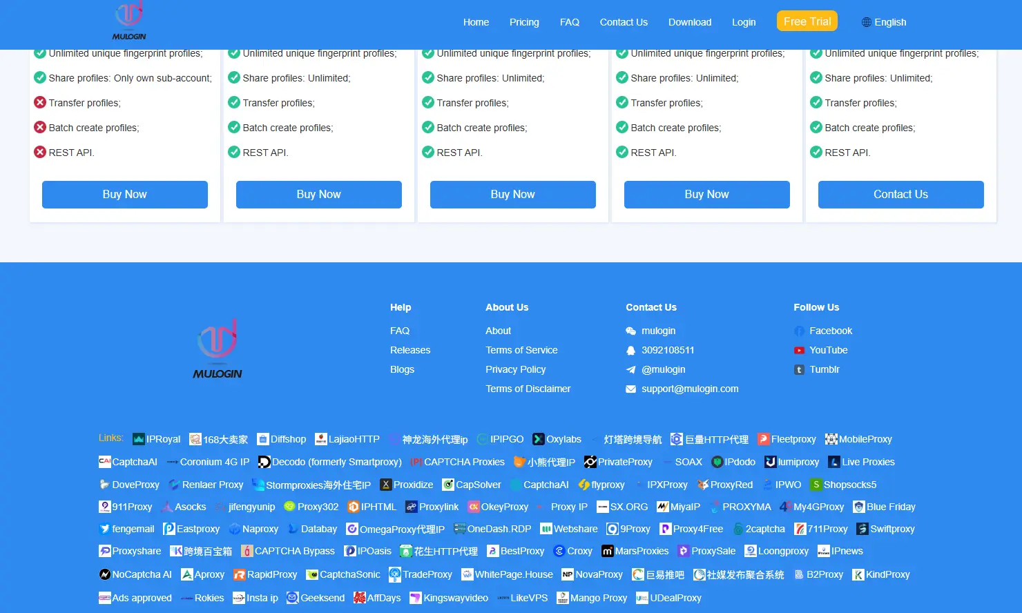mulogin contact method screenshot