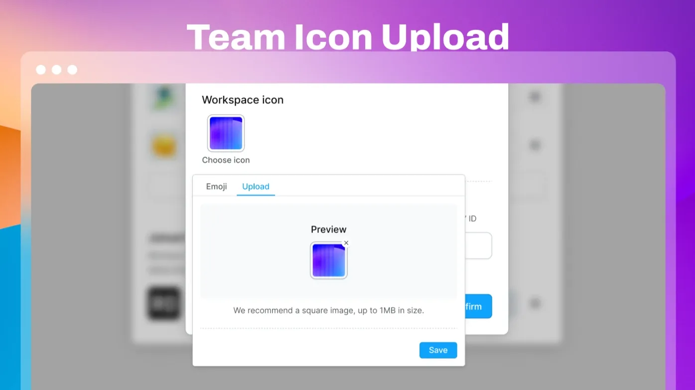 customizable team icon interface