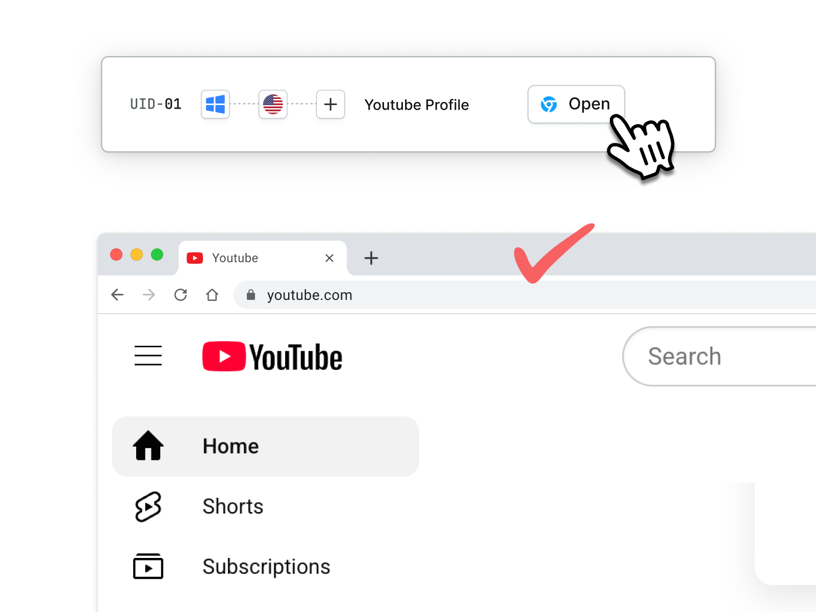 Watch YouTube using RoxyBrowser without a VPN