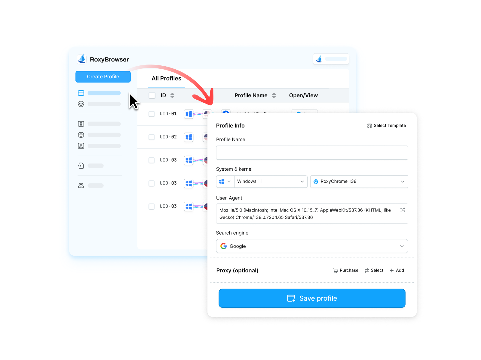 Create Profiles and Set up Browser Fingerprint on RoxyBrowser.png