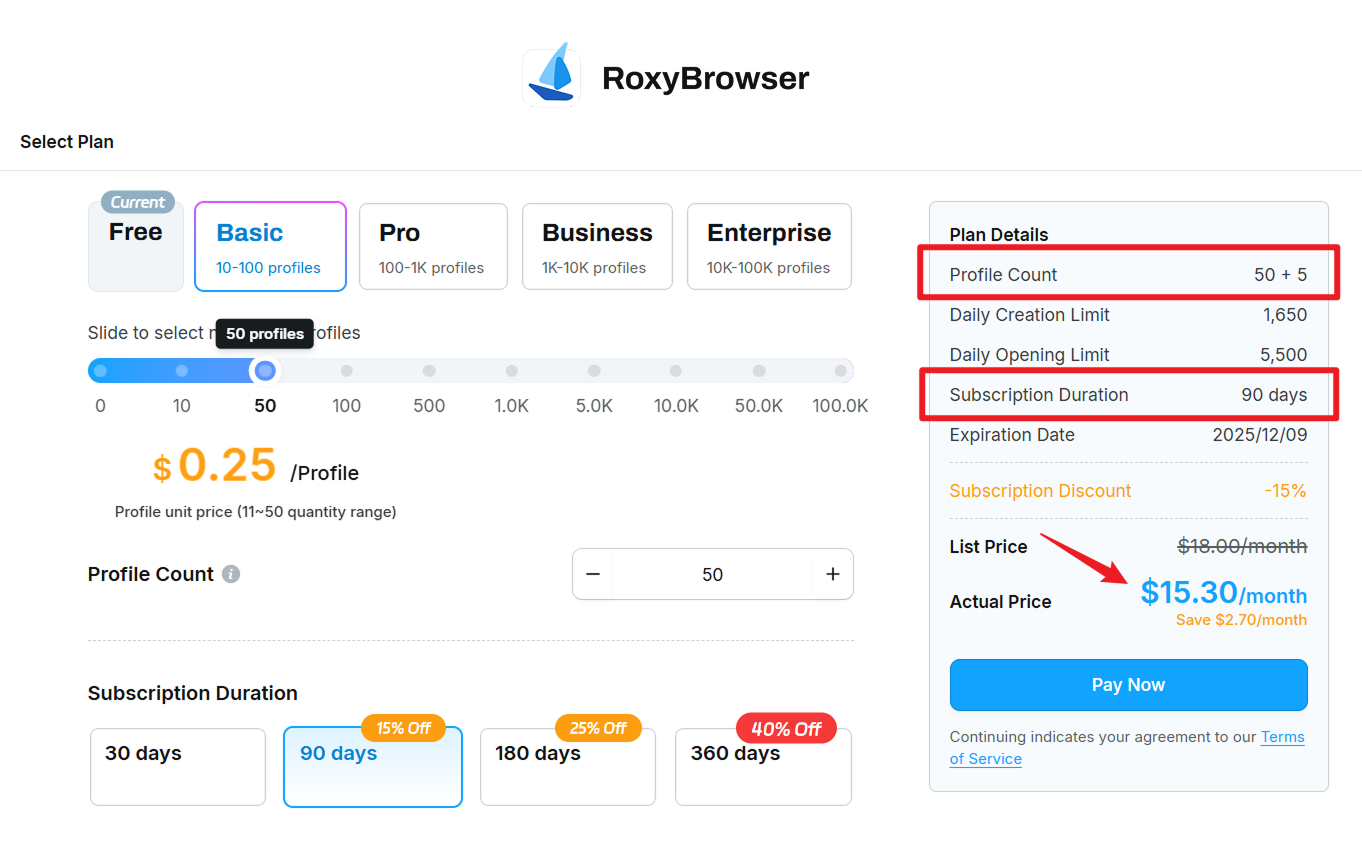 RoxyBrowser指纹浏览器价格一览