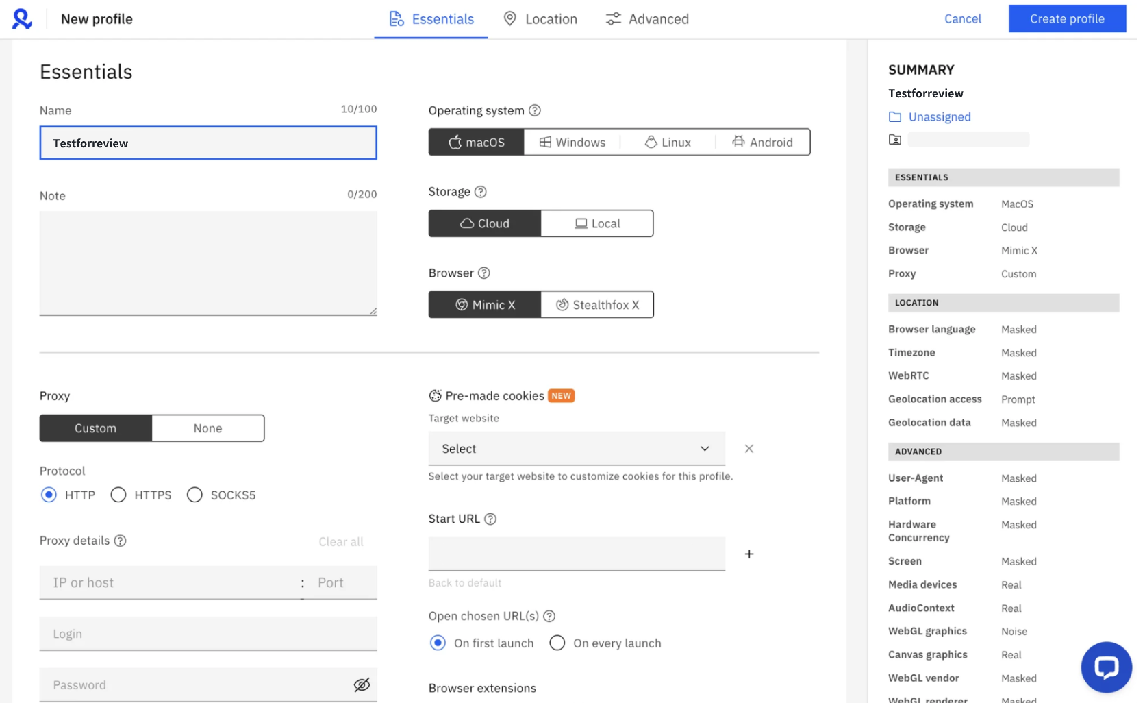 Multilogin User Interface