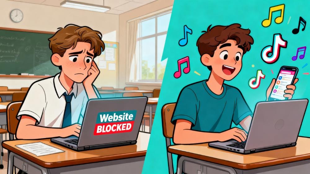 Millions of students and workers face daily restrictions on social media like TikTok, but Roxybrowser can help you.jpeg