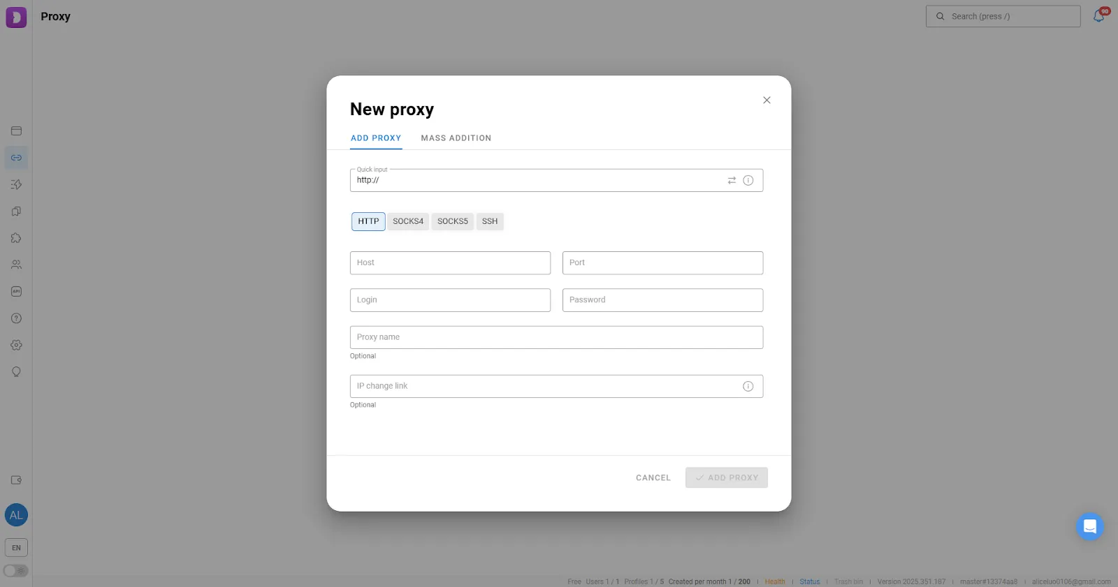 Proxy Issues:No campaign labels or organization system. Bulk operations are locked behind paid plans .webp