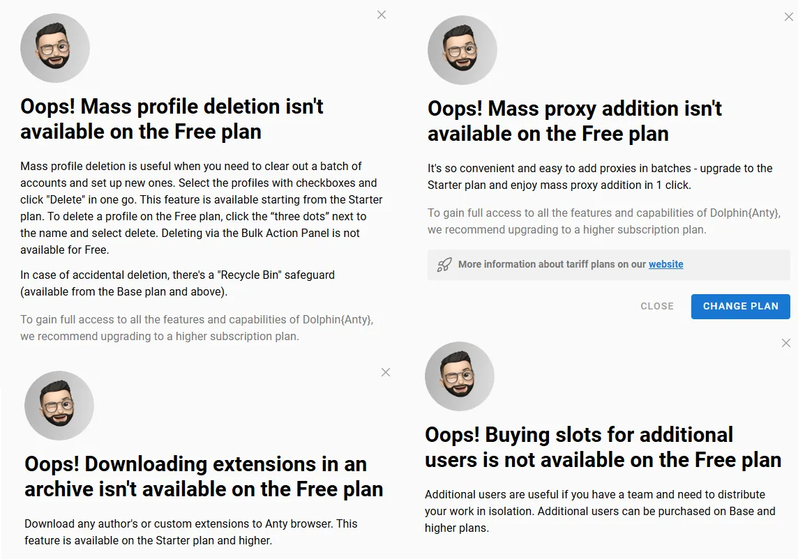 Limited Free Experience: All bulk management can not be experienced in the free plan.webp