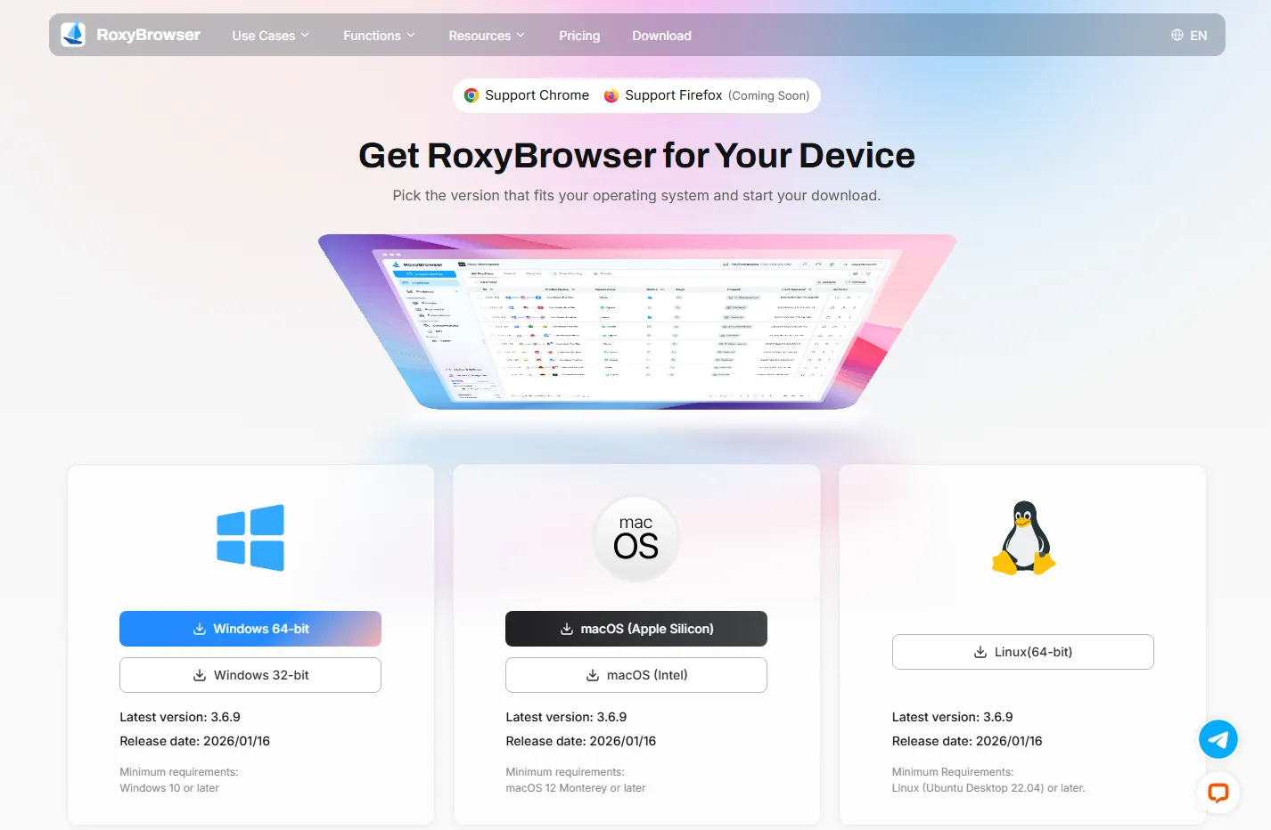 Roxybrowser official download page.webp