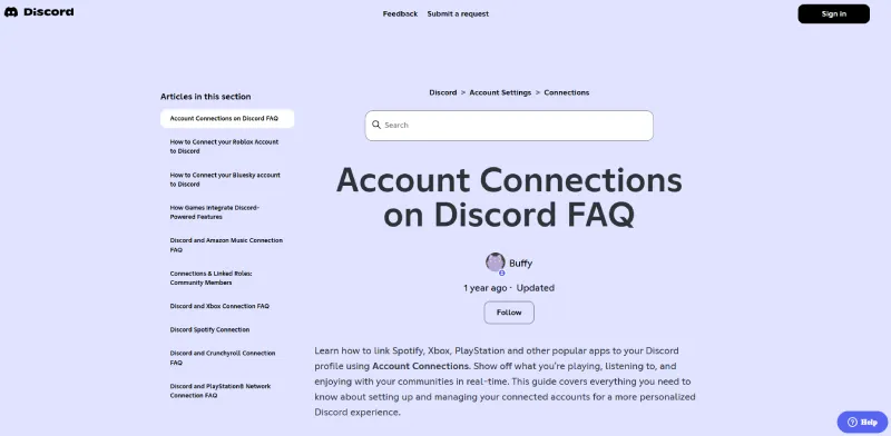 Discord help page confirming you can have multiple Discord accounts