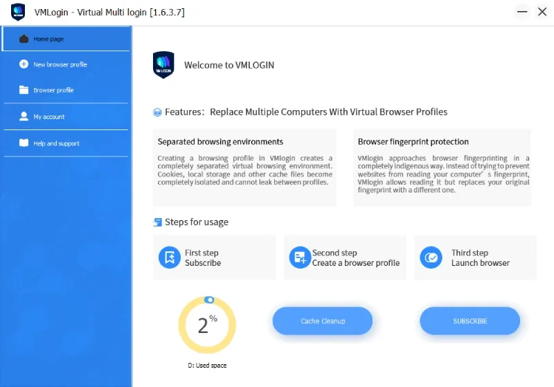 VMLogin client interface
