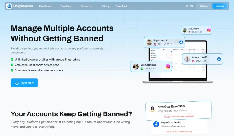 managing multiple Amazon accounts safely in RoxyBrowser