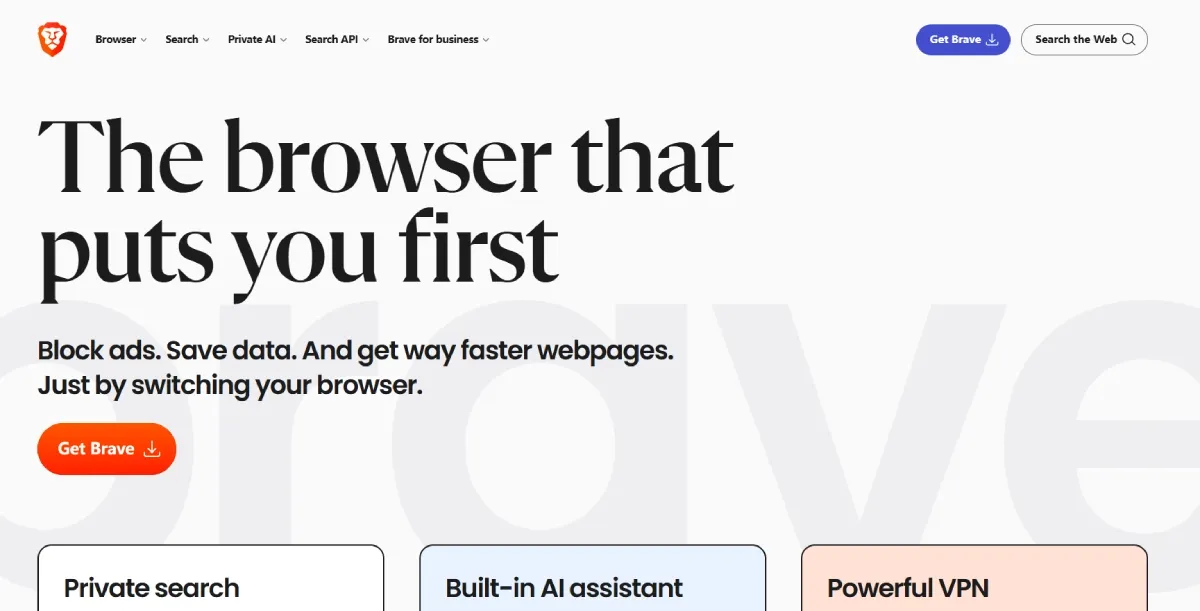 Brave page