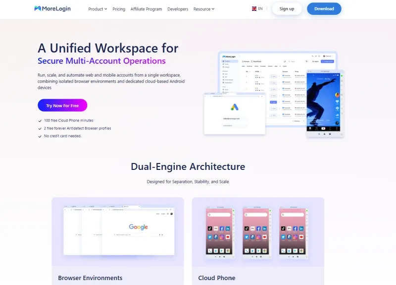 morelogin homepage