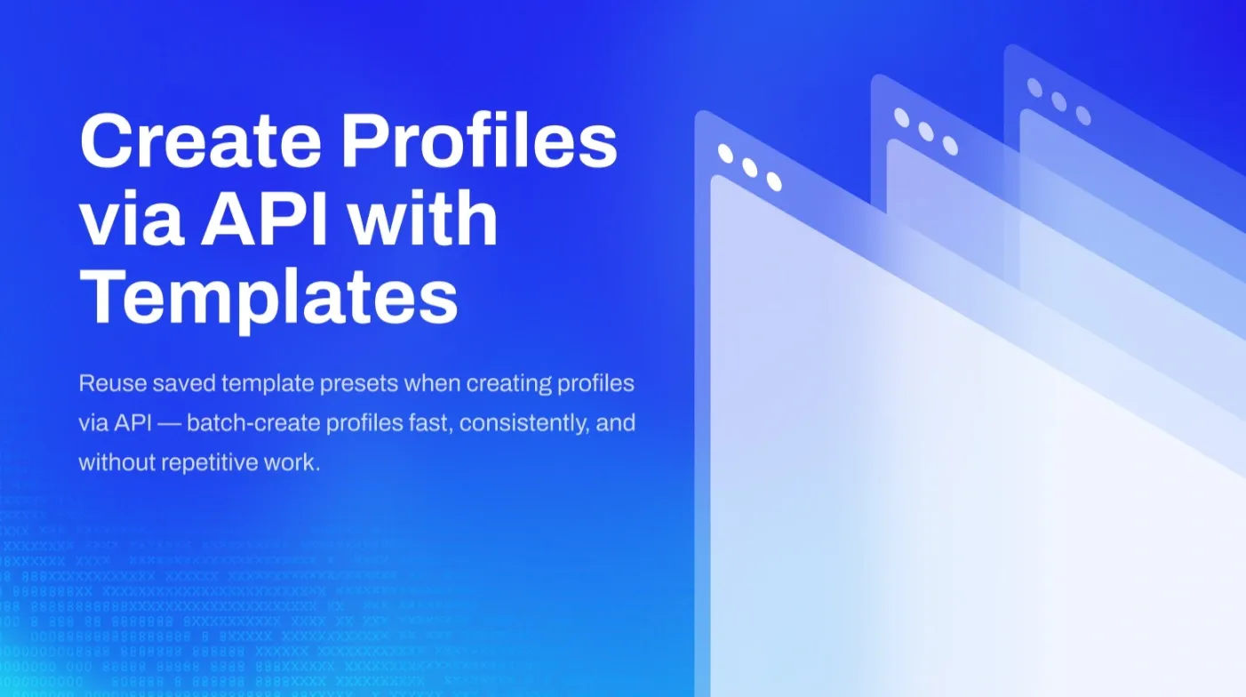 API profile creation with application templates